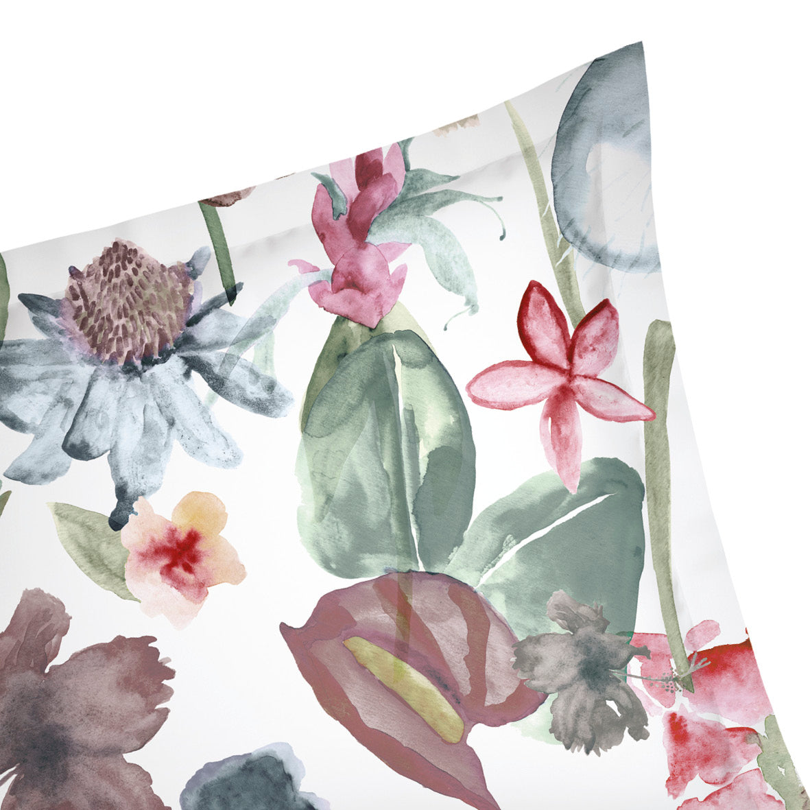 Duvet cover + pillowcase(s) cotton satin - Exotique Raspberry