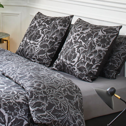 Pillowcase(s) cotton satin - Arabesque Black