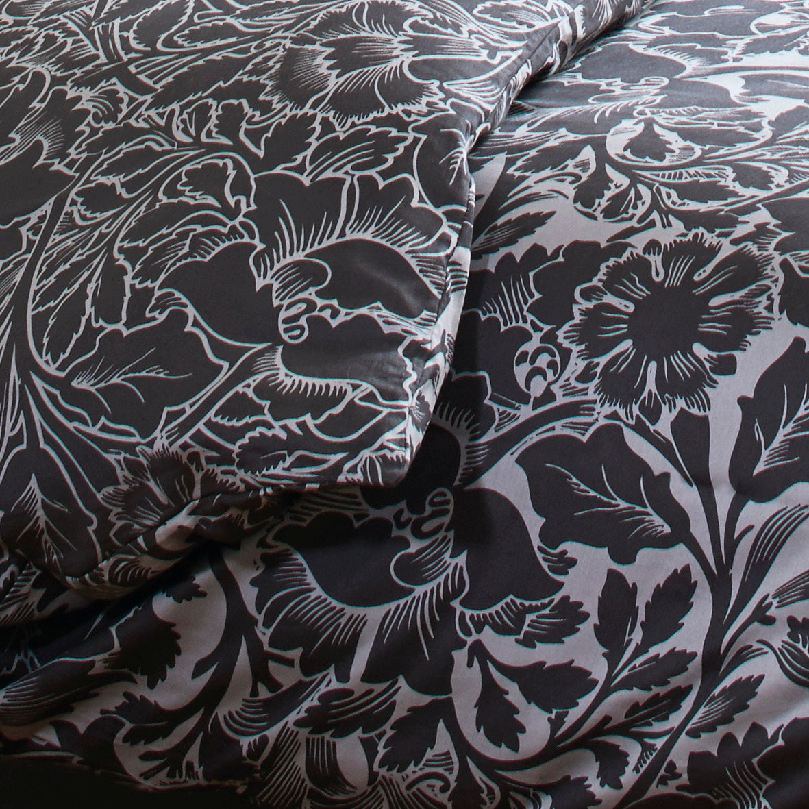 Pillowcase(s) cotton satin - Arabesque Black