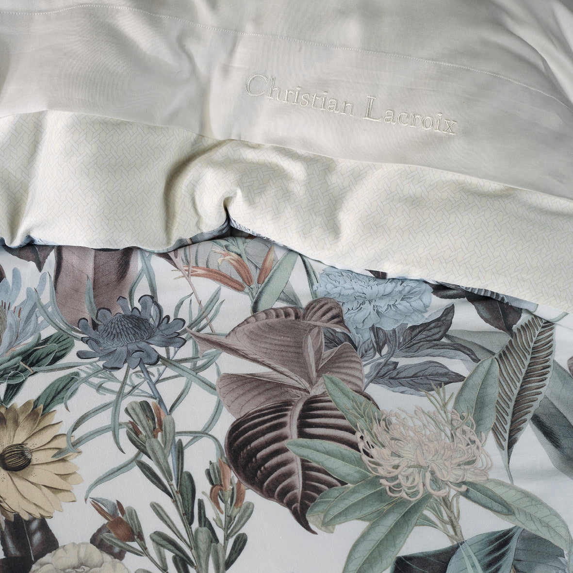 Pillowcase(s) cotton satin - Garden Micro Taupe