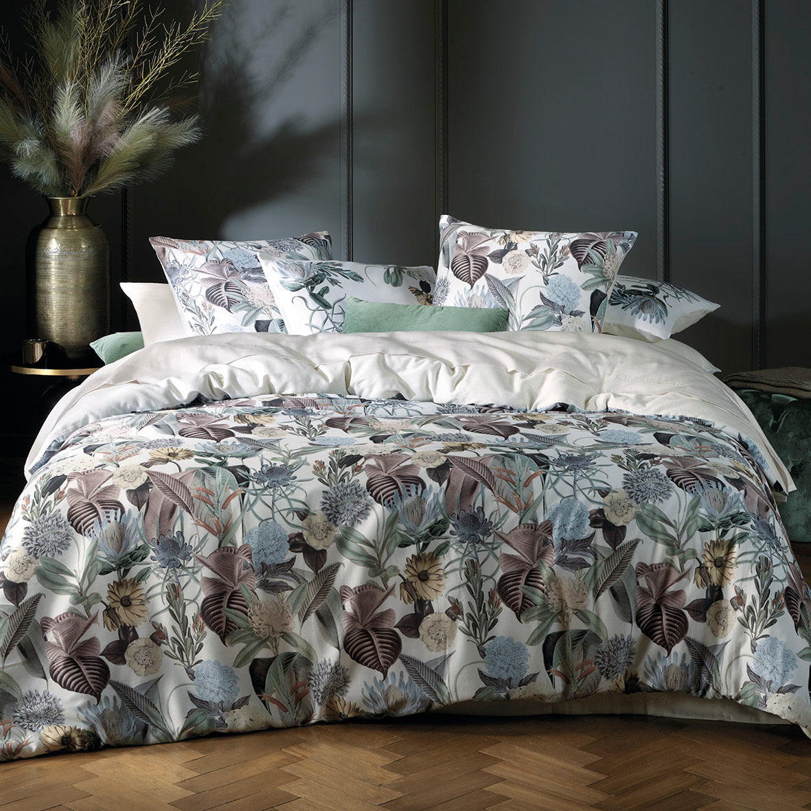 Pillowcase(s) cotton satin - Garden Micro Taupe
