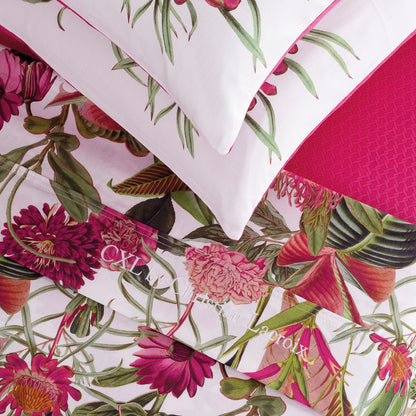 Sheet set cotton satin - Garden Fuchsia