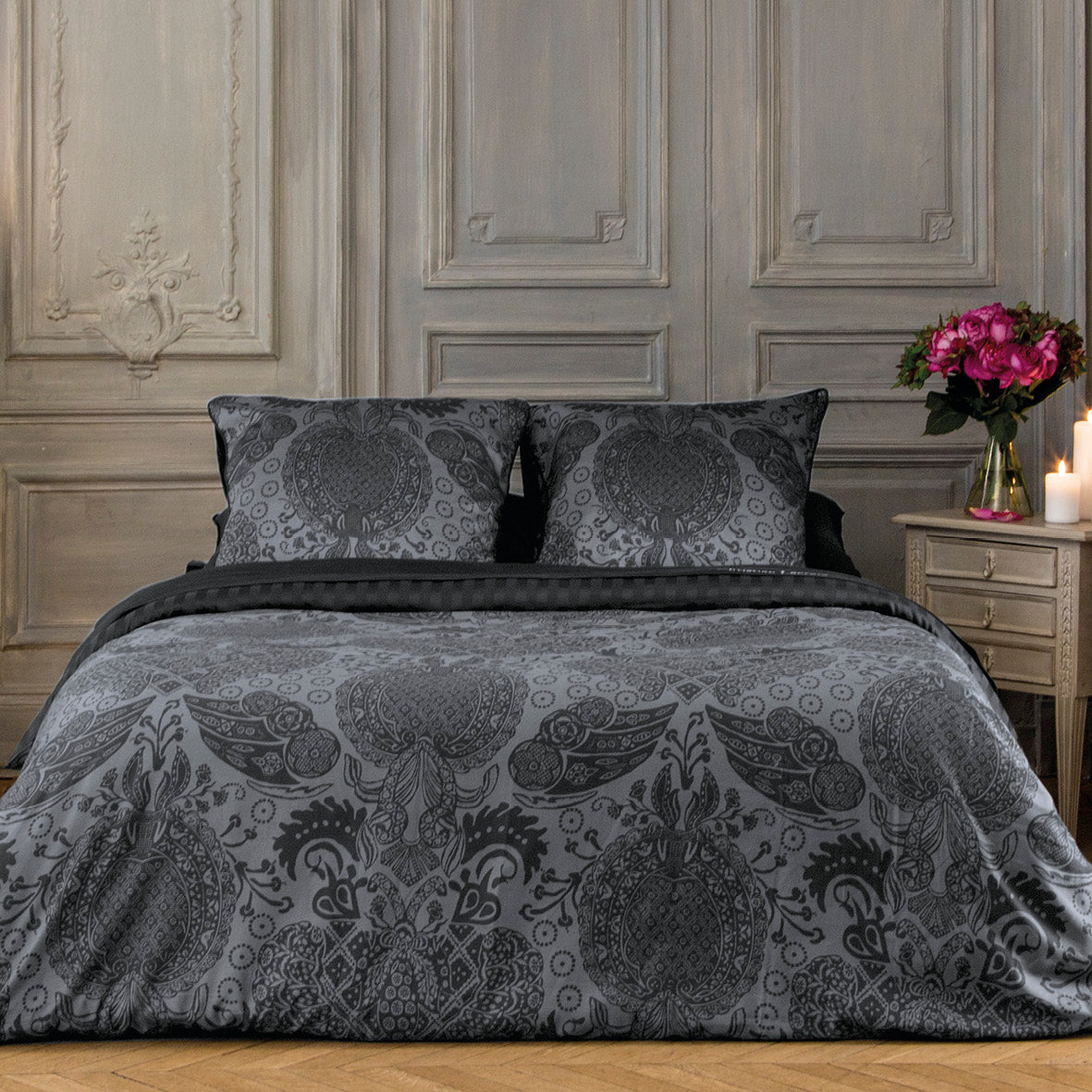 Pillowcase(s) cotton satin - Arles Dark grey