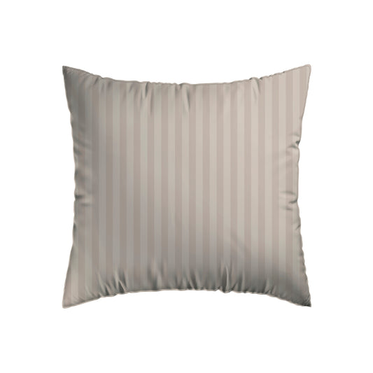 Set of 2 pillowcases cotton satin dobby stripe woven Taupe - 80 x 80 cm