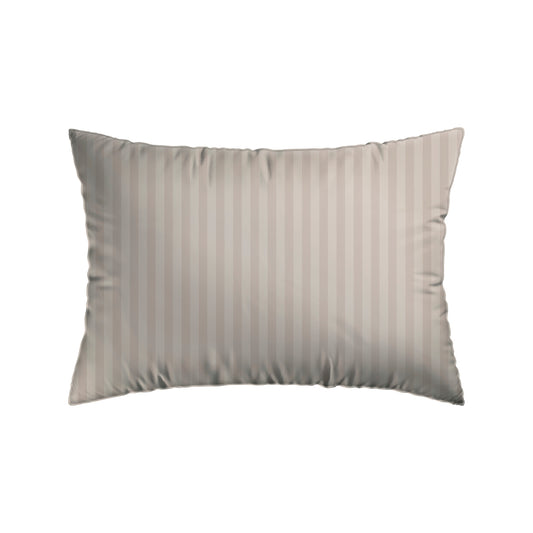 Set of 2 pillowcases cotton satin dobby stripe woven Taupe - 50 x 70 cm