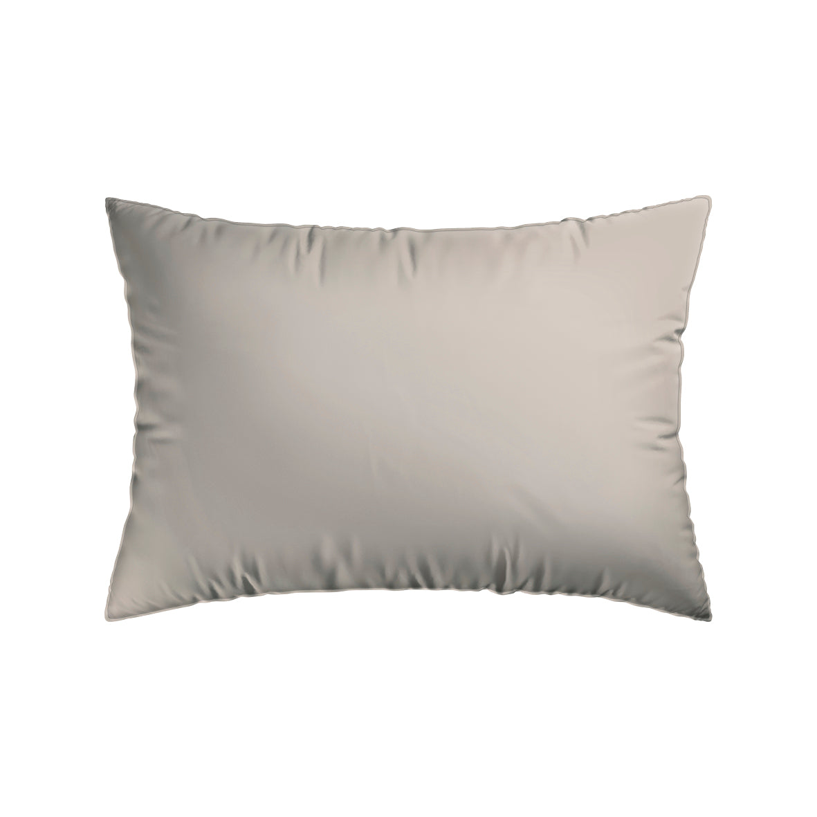 Set of 2 pillowcases cotton satin dobby stripe woven Taupe - 50 x 70 cm