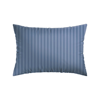 Set of 2 pillowcases cotton satin dobby stripe woven Blue - 50 x 70 cm