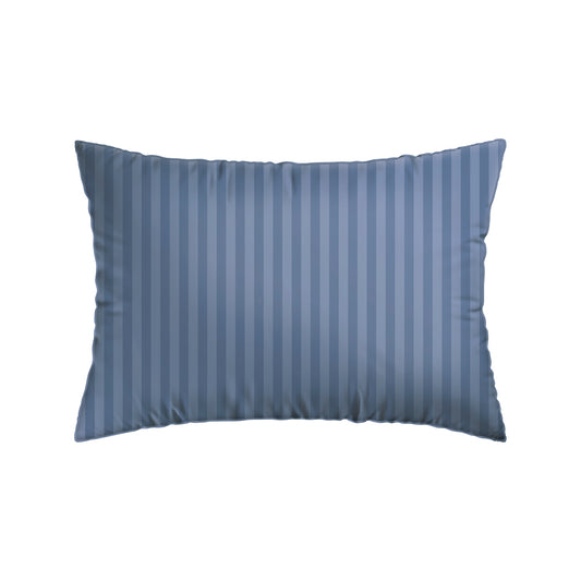 Set of 2 pillowcases cotton satin dobby stripe woven Blue - 50 x 70 cm