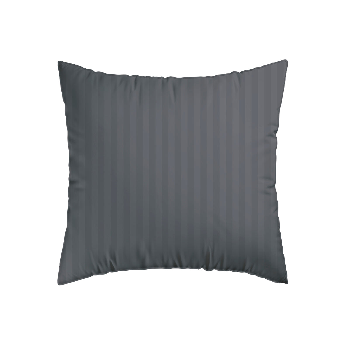 Set of 2 pillowcases cotton satin dobby stripe woven Dark grey - 63 x 63 cm