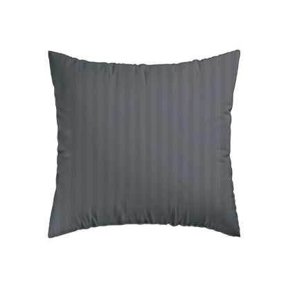 Set of 2 pillowcases cotton satin dobby stripe woven Dark grey - 63 x 63 cm