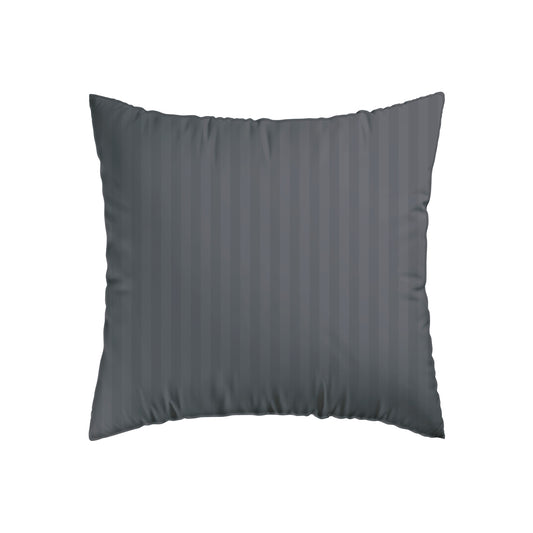 Set of 2 pillowcases cotton satin dobby stripe woven Dark grey - 63 x 63 cm