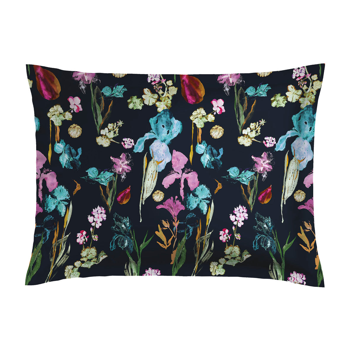 Pillowcase(s) cotton satin - Iris Dark blue 2 x (50 x 70 cm)