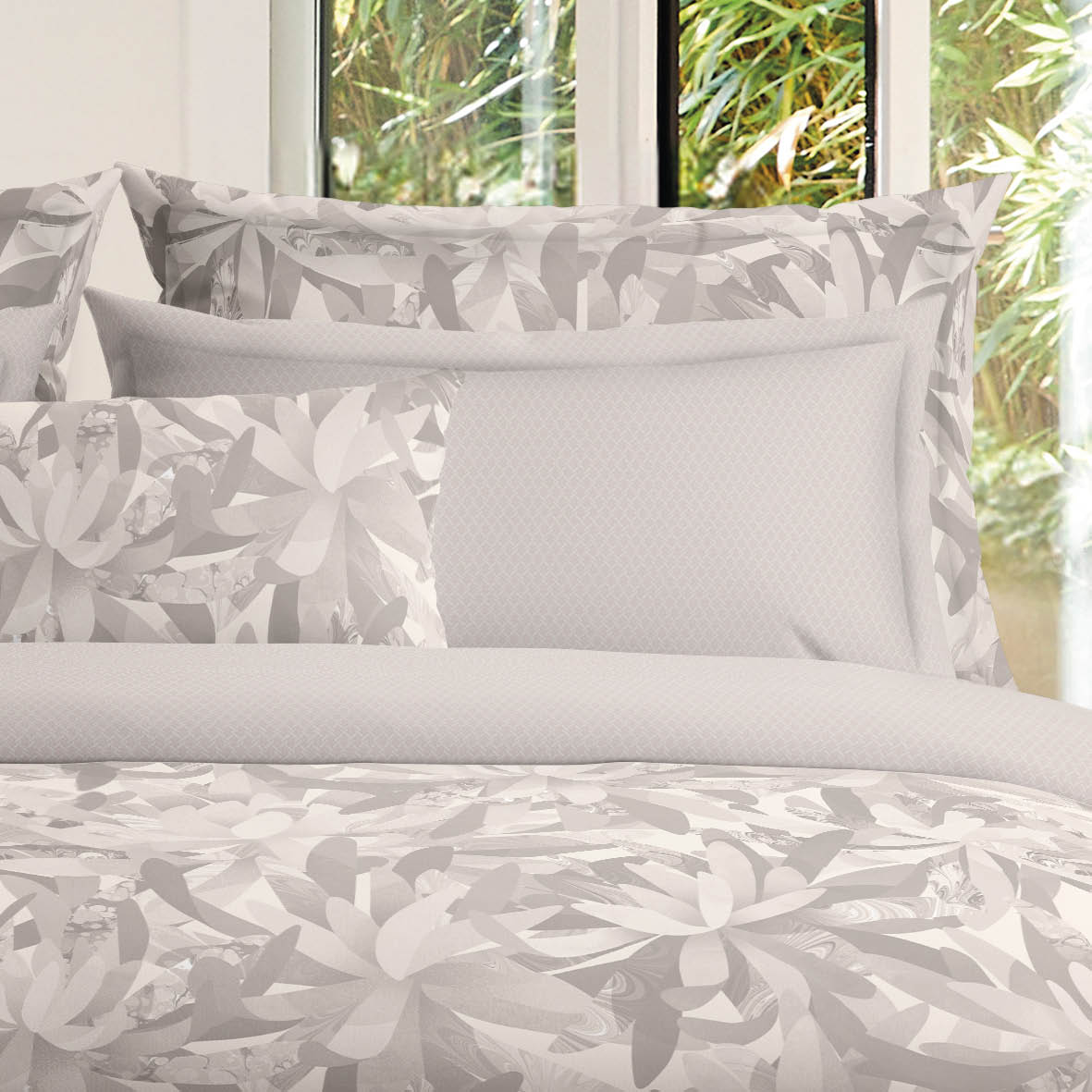 Flat sheet cotton satin - Garden micro Beige