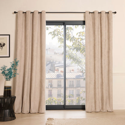Dim-out eyelet curtain - Versailles Beige