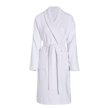 Bathrobe with shawl collar - White