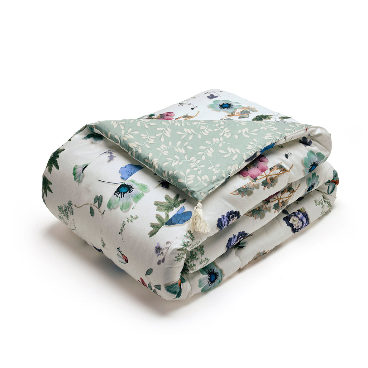 Quilt with tassels Semis Yellow - 140 x 200 cm