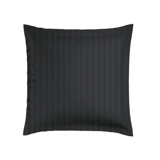 Pillowcase(s) cotton satin dobby stripe woven - Black