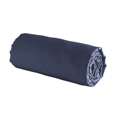 Fitted sheet cotton satin Uni - Blue 11