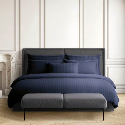 Fitted sheet cotton satin Uni - Blue 11