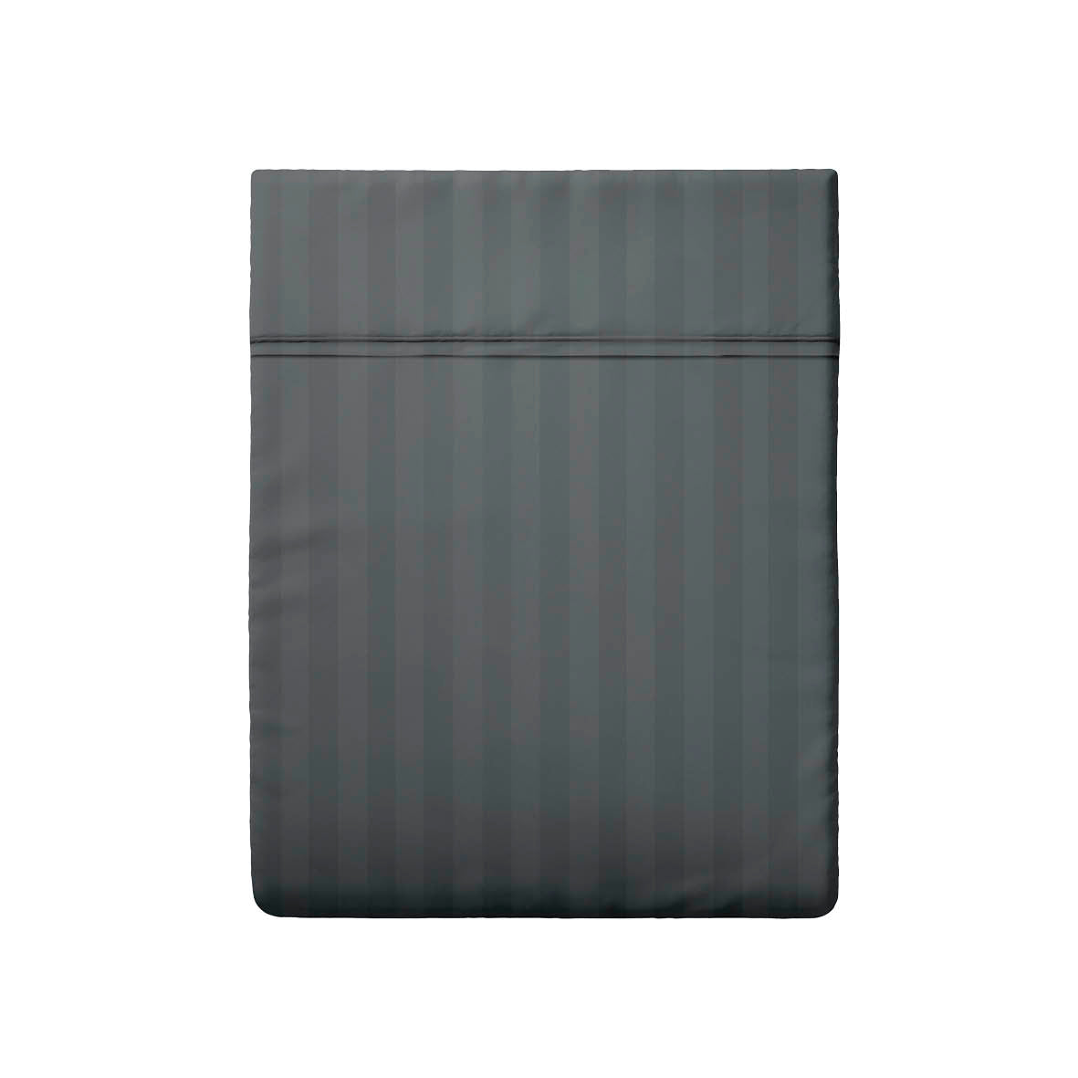 Drap plat satin de coton rayure tissé dobby - Gris foncé