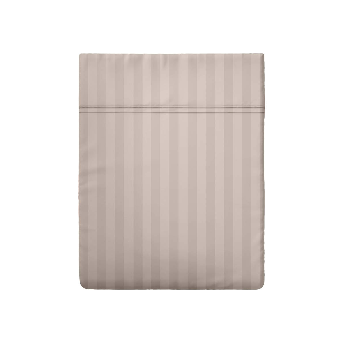 Drap plat satin de coton rayure tissé dobby - Taupe