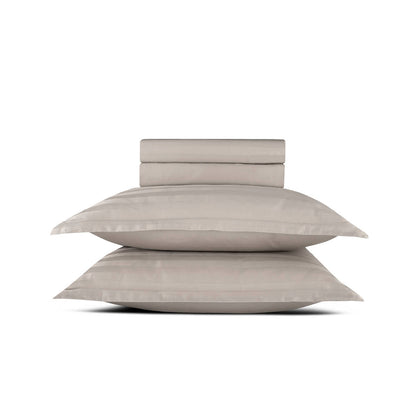 Sheet set cotton satin dobby stripe woven - Taupe