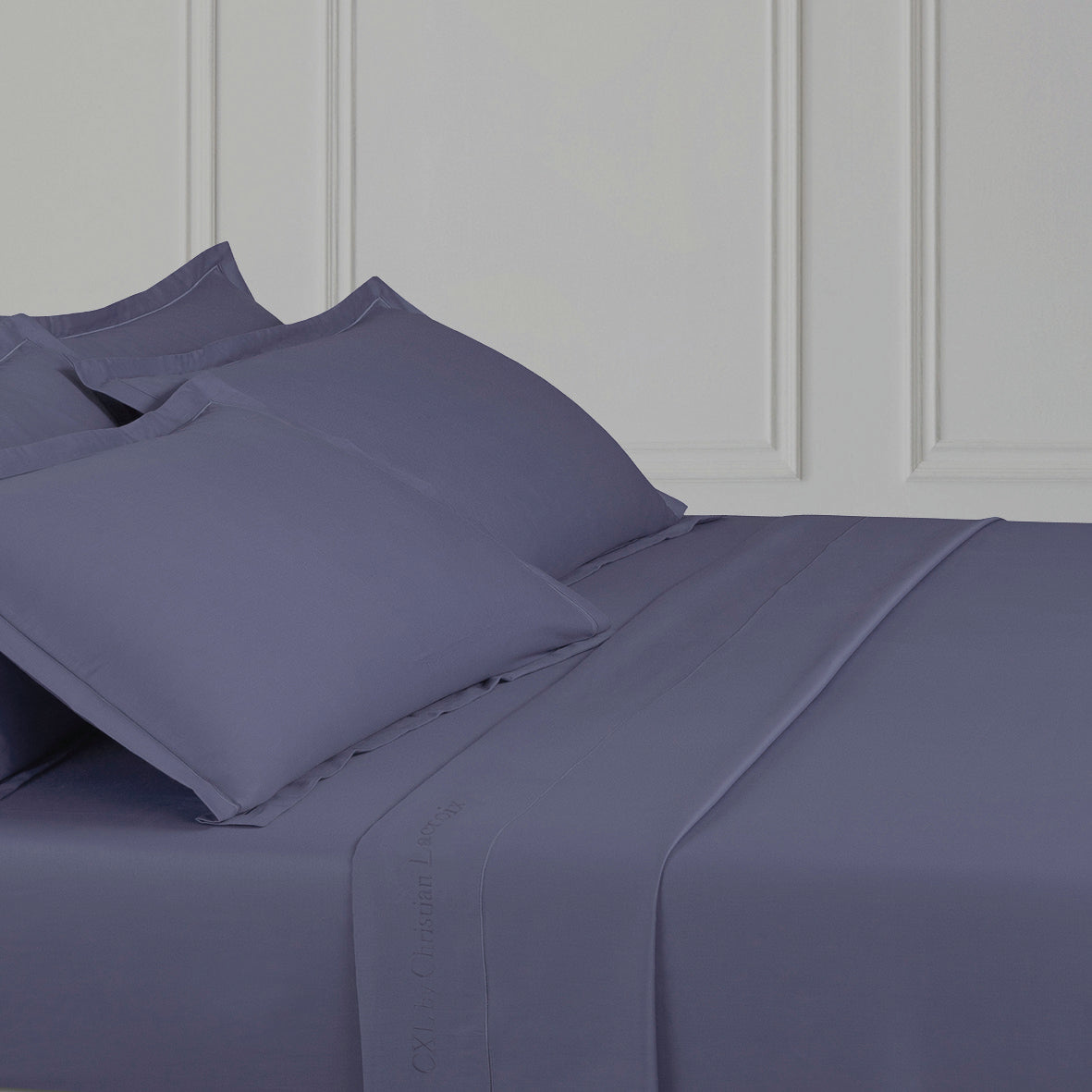 Flat sheet cotton satin Uni 1 baratta - Blue 06