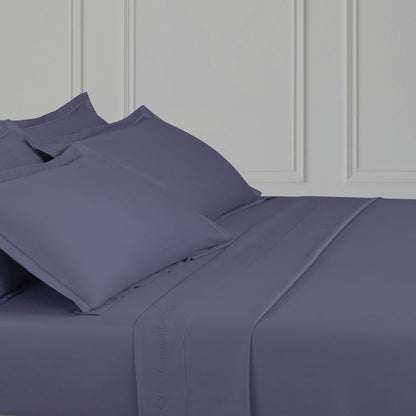 Flat sheet cotton satin Uni 1 baratta - Blue 06