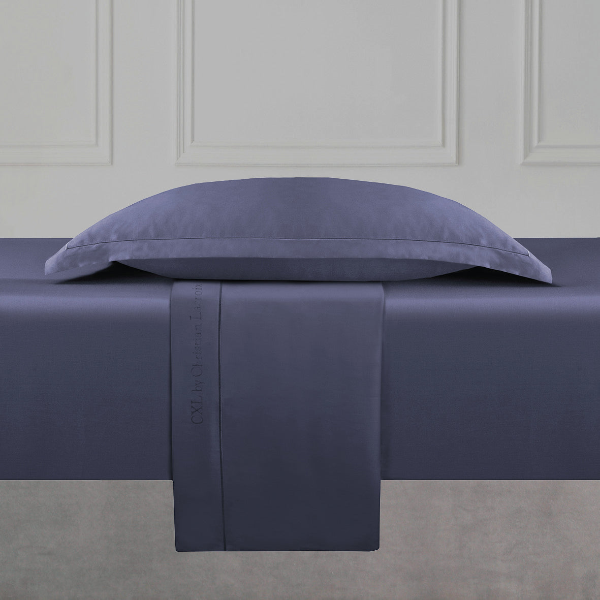 Flat sheet cotton satin Uni 1 baratta - Blue 06