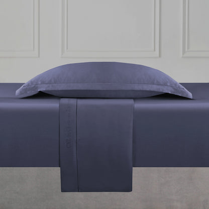 Flat sheet cotton satin Uni 1 baratta - Blue 06