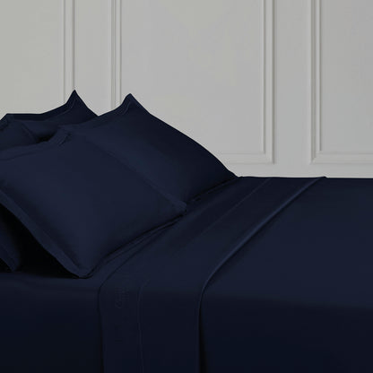 Flat sheet cotton satin Uni 1 baratta - Blue 11