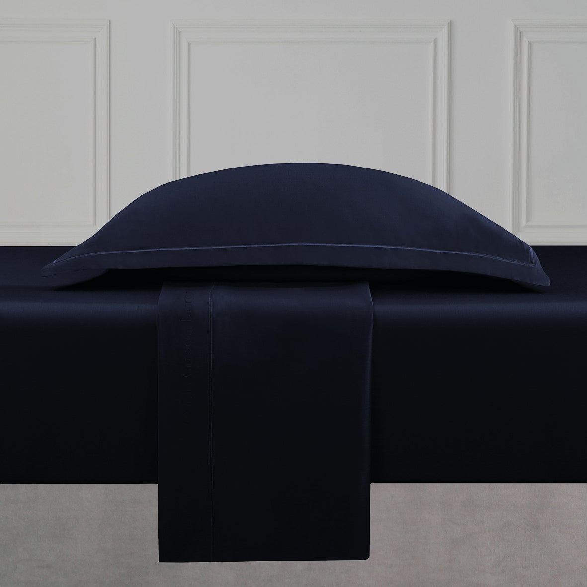 Flat sheet cotton satin Uni 1 baratta - Blue 11