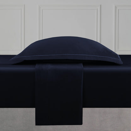 Flat sheet cotton satin Uni 1 baratta - Blue 11