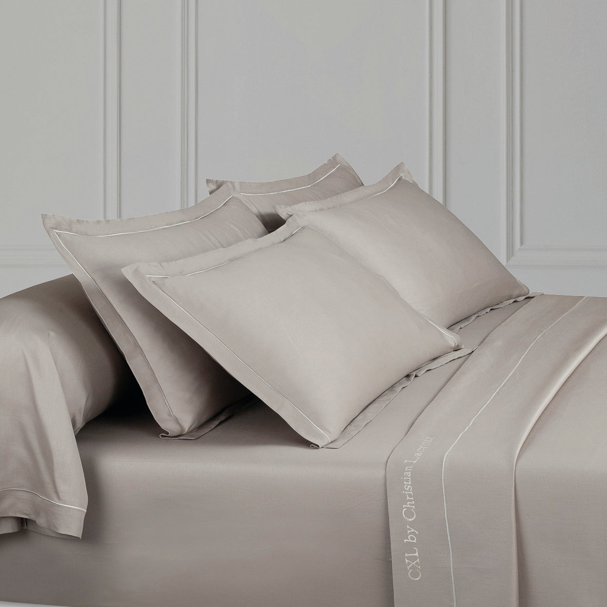 Flat sheet cotton satin Uni 1 baratta - Taupe 01