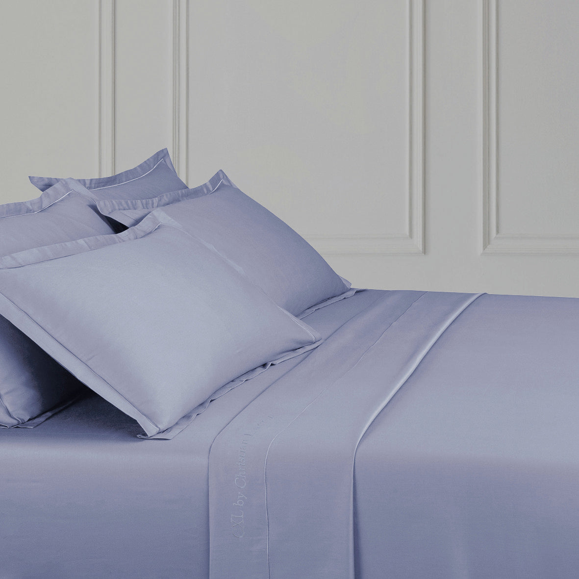Flat sheet cotton satin Uni 1 baratta - Blue 02