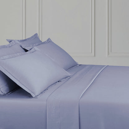 Flat sheet cotton satin Uni 1 baratta - Blue 02