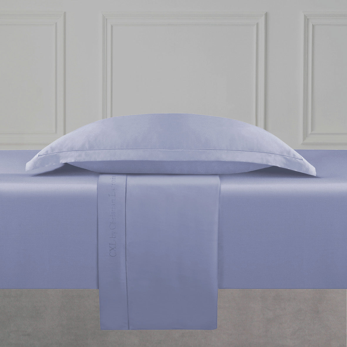 Flat sheet cotton satin Uni 1 baratta - Blue 02