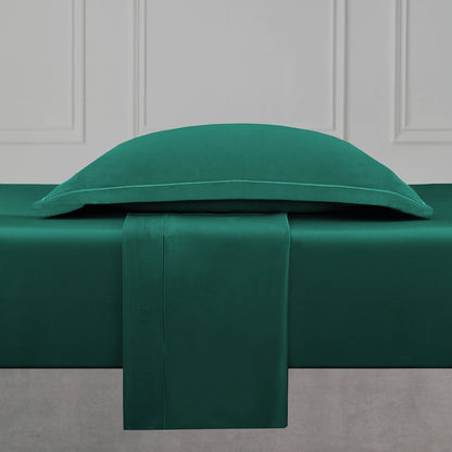 Flat sheet cotton satin Uni 1 baratta - Green 02