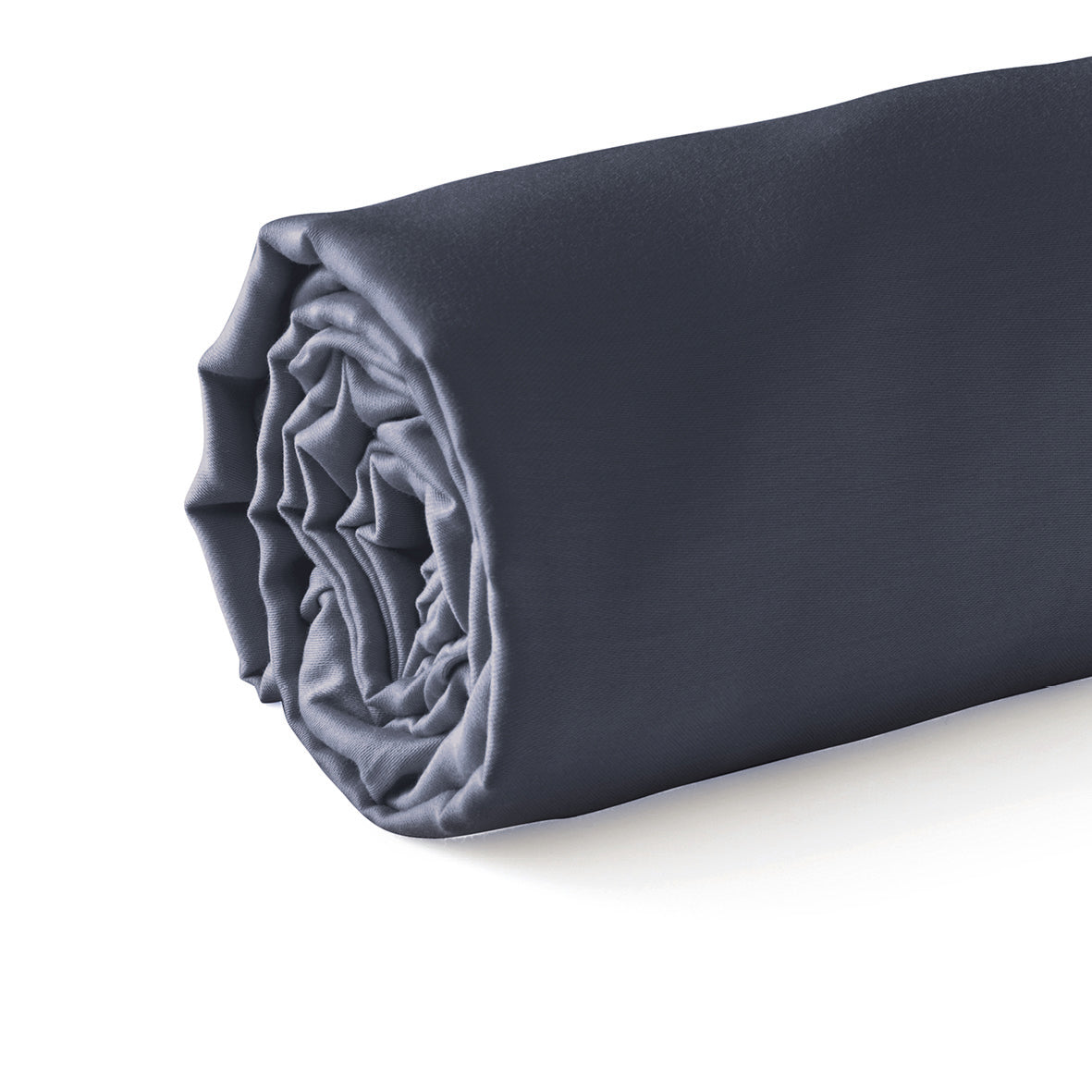 Fitted sheet cotton satin Uni - Blue 07