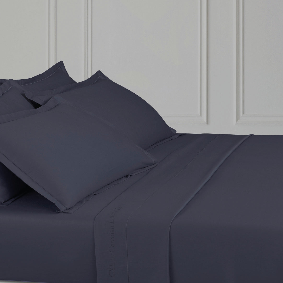 Flat sheet cotton satin Uni 1 baratta - Blue 07