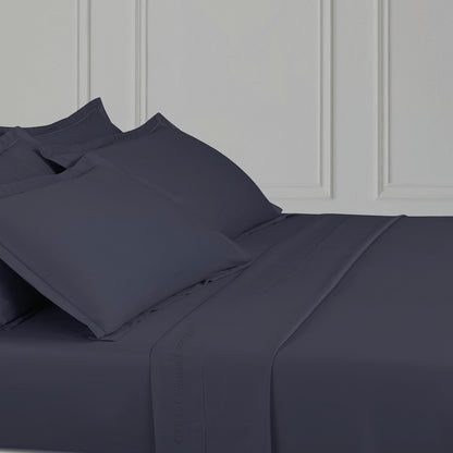 Sheet set cotton satin Uni 1 baratta - Blue 07