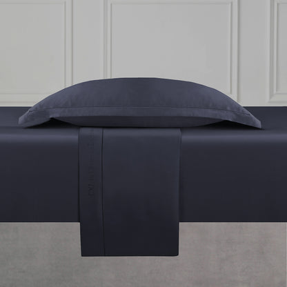 Flat sheet cotton satin Uni 1 baratta - Blue 07