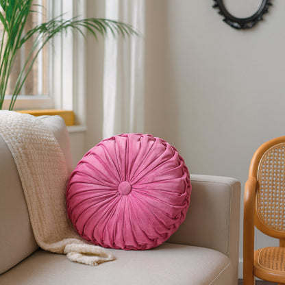 Coussin velours Taiga Fuchsia - D 35 cm