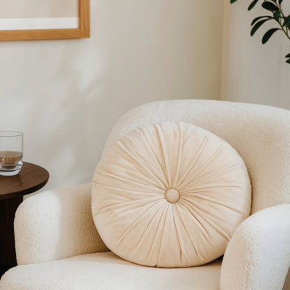 Coussin velours Nuage Blanc cassé - D 35 cm