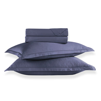 Sheet set cotton satin Uni 1 baratta - Blue 06