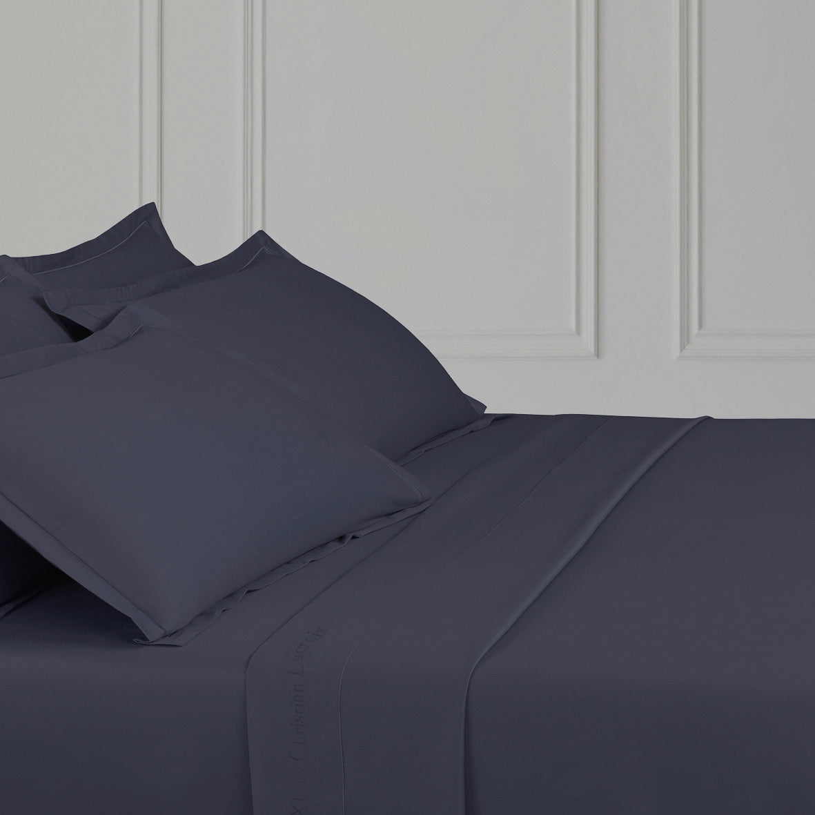 Taie d'oreiller satin de coton Uni 1 baratta Bleu 07