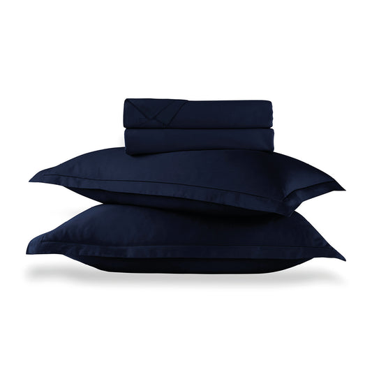 Sheet set cotton satin Uni 1 baratta - Blue 11