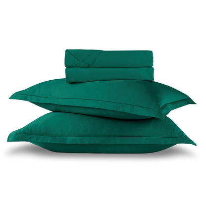 Sheet set cotton satin Uni 1 baratta - Green 02