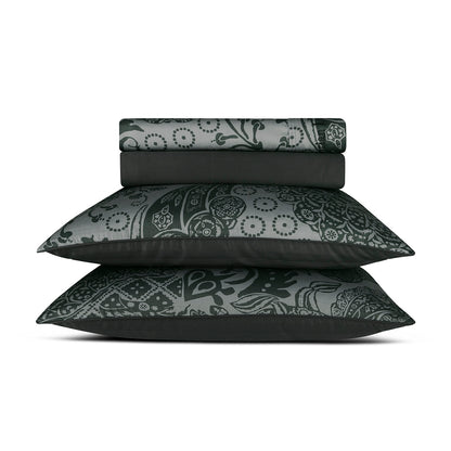Sheet set cotton satin - Arles Dark grey