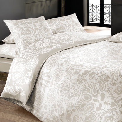 Pillowcase cotton satin - Love stories Taupe